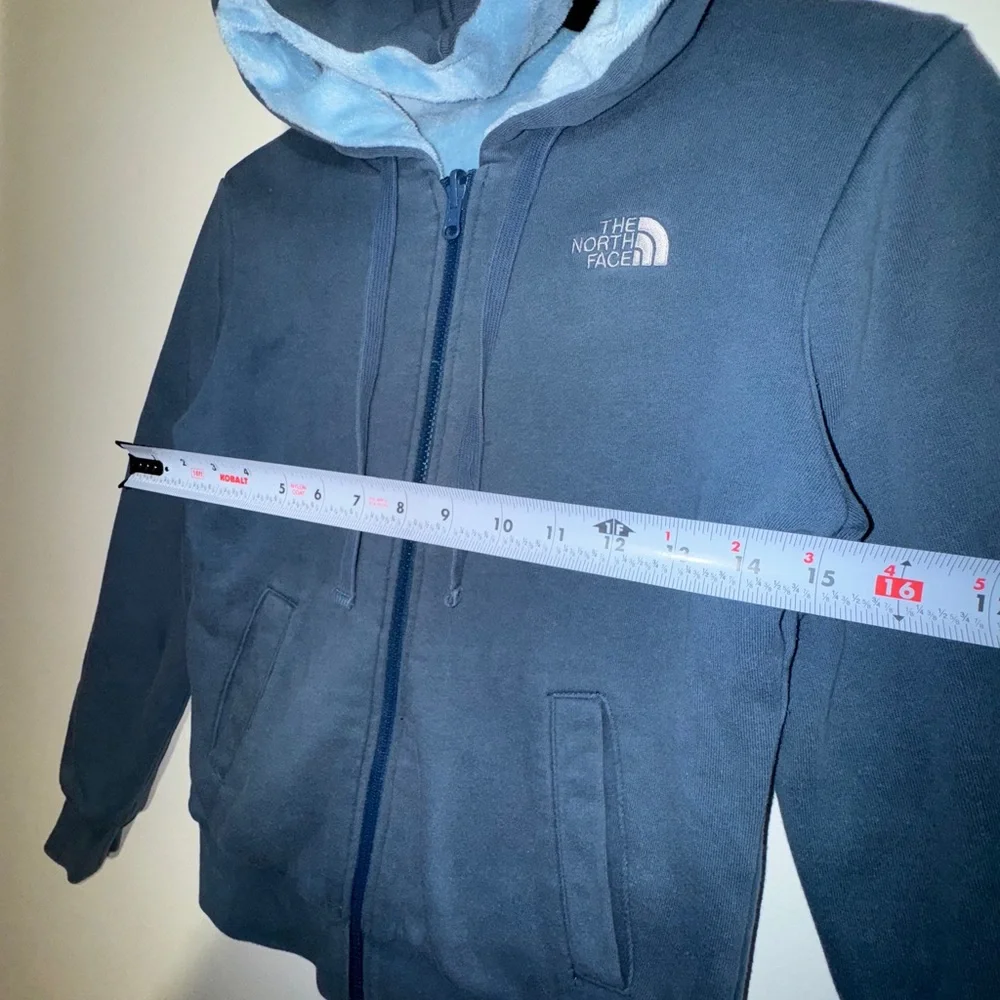 The North Face Reversible Fleece Hoodie‎ Blue and Light Blue Women’s XS